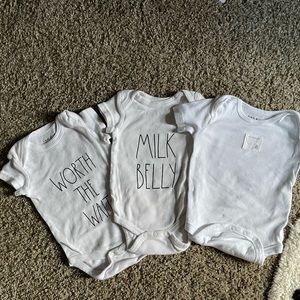 Rae Dunn and Burt’s bees onesie 0-3 mo.